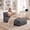Grey, variant on Poshby Large Flannel Plush Bean Bag Lounger Chair for Adults, Pink