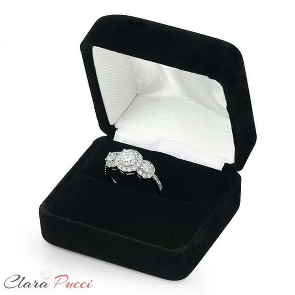 1.46 ct Round Cut White Sapphire Three-Stone Engagement Ring for Women in 18K White Gold