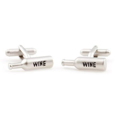 Cuff Daddy Silvertone Wine Bottle Cufflinks