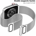 thumbnail image 4 of Metal Magnetic Bands Compatible for Apple Watch Band 42mm with Case, Stainless Steel Milanese Mesh Loop Replacement Strap Compatible with iWatch Series SE 6/5/4/3/2/1(Silver,42MM), 4 of 9