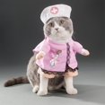 thumbnail image 2 of Ropa de perro enfermera disfraz de enfermera de gato ropa de vacaciones para cachorro conejo cerdito, XL,11 Feliz Sencillez, 2 of 5