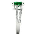 thumbnail image 3 of 2.32 ct Oval Cut Simulated Emerald Solitaire with Simulated Diamond Accents 18K White Gold Womens Engagement Ring, 3 of 5