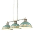thumbnail image 4 of Golden Lighting Kinsley 3-light Island Light in Antique Teal shade, 4 of 11