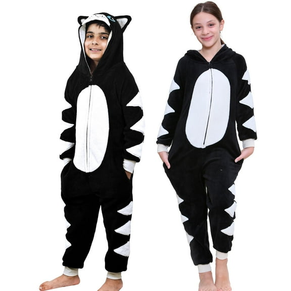 A2Z 4 Kids Girls & Boys Onesie One Piece Super Soft - E.Soft Cat Black._9-10