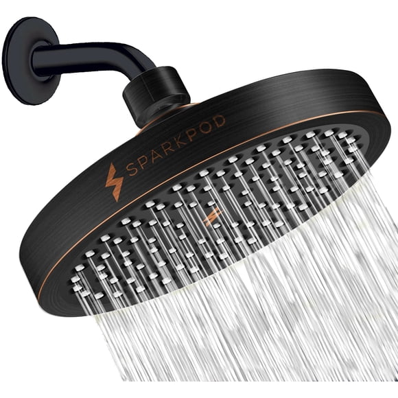 Alcachofa de ducha SparkPod High Pressure Rain, vintage, color bronce, 15 cm