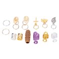 thumbnail image 2 of 120 Uds. Cuentas de rastas de Metal para Barba, puños de tubo, anillos, Clips, decoración de barba para trenzas, colgantes, accesorios, 2 of 8
