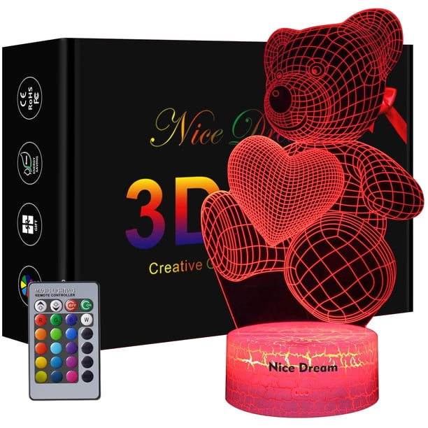 Lampe 3D Illusion Croix De Jésus – Veilleuse LED Lumière Chaude – Idée Cadeau Noël Pâques Baptême