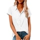 thumbnail image 1 of Camisas de Manga Larga para las Mujeres Suelto Ajuste Solapa Botón de Manga Corta Imitación Túnica de Lino, Camisas de Manga Larga para las Mujeres Bajo Scrubs Blusa Casual, 1 of 7