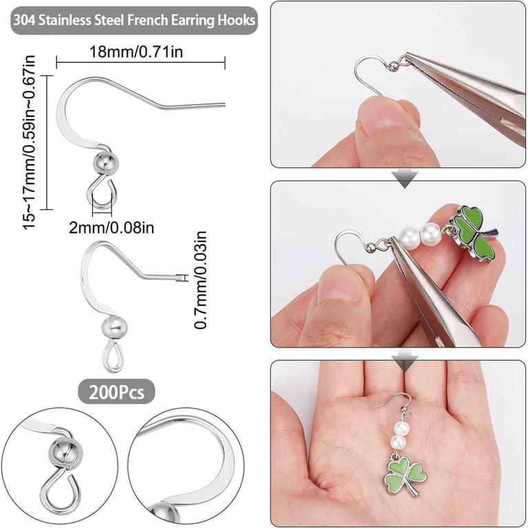 UNICRAFTALE 100 pcs 304 Crochets pour boucles d'oreilles acier inoxydable Boucles d'oreilles en fil de pêcheur 0.8mm avec boucle pour boucles d' oreilles à piquer UNICRAFTALE 100 pcs 304 Crochets pour boucles d'oreilles acier inoxydable Boucles d'oreilles en fil de pêcheur 0.8mm avec boucle pour boucles d' oreilles à piquer