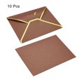 thumbnail image 3 of Uxcell B6 Luxury V Flap Gold Border Invitation Wedding Envelopes, Brown 10 Pack, 3 of 5