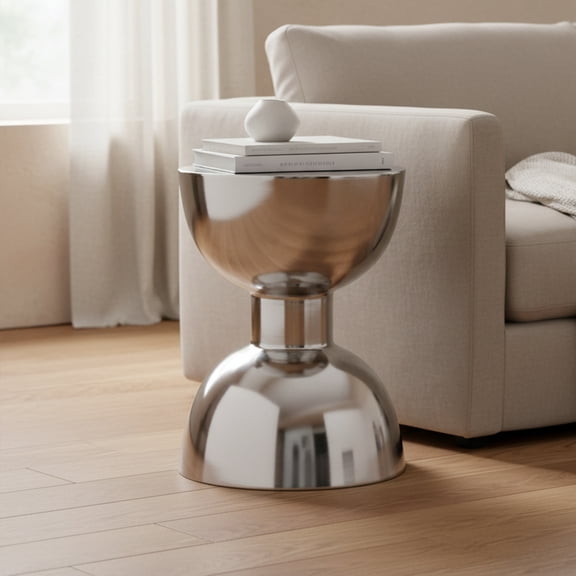 Elk Home Julio 13-Inch Accent Side Table in Silver Finish, Contemporary