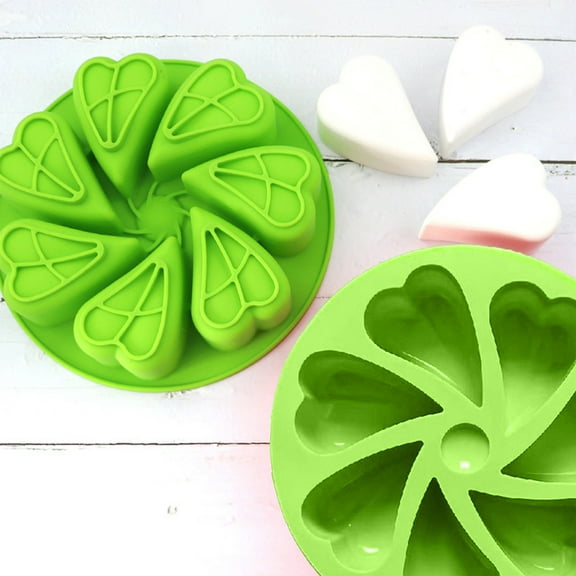 7-Cavity Silicone Baking Molds | Reusable Pizza Cake Scone Pan for Oven & Microwave | 7 Individual Portions for Cornbread & Soap Making | 2-Pack