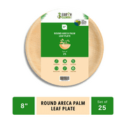 Earth Cleanse Areca Palm Leaf Round Plates 8-Inch ,Pack of 25