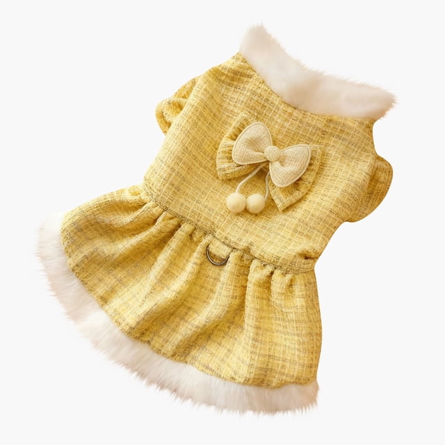 TIELUTT Elegant Winter Dress Cozy Warm Apparel with Bowknot Soft Pet Clothes for Medium Dogs Summer Pet Clothes Hangers and Rack Pet Clothes Hangers Small Pet Clothes Hangers for Closet Pet Clothes R