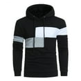 thumbnail image 2 of Blueek Men Long Sleeve Hoodie Stitching Color Coat Jacket Outwear Sport Tops, 2 of 4