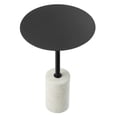 thumbnail image 5 of Modway Lyric Round Marble & Iron Side Table with Cylinder Base in White/Black, 5 of 10