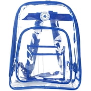 K-Cliffs Unisex Heavy Duty Clear Backpack See Through PVC Work Security Bag Transparent Workbag Royal Blue