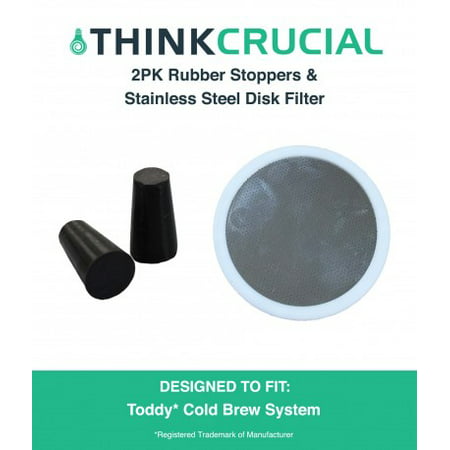 Stainless Steel Disk Filter & 2PK Toddy Rubber Stopper Kit fit Toddy Cold Brew Systems