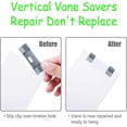 thumbnail image 2 of 12 Vertical Blind Repair Vane Savers, Louver Replacement Parts Maintenance Clips/Blind Fixers (Grey), 2 of 6