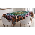 thumbnail image 1 of Ambesonne Geometric Tablecloth Rectangular Table Cover, Color Squares Frames, 52"x70", Multicolor, 1 of 3
