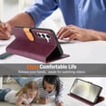 thumbnail image 4 of for Samsung Galaxy S25 Ultra Wallet Case, Classic Business with Card Slots Kickstand Magnetic Buckle PU Leather Flip Folio Shockproof Full Body Protective Phone Case for Galaxy S25 Ultra, Winered, 4 of 5