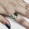 thumbnail image 2 of Natural Peridot Ring, Raw Peridot Gemstone Ring, August Birthstone, Adjustable, 3 Stone, 925 Sterling Silver, Womens Ring, Christmas, Thanksgiving, Handmade, Statement Jewelry, Rough Gemstone Jewelry, 2 of 3