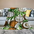 thumbnail image 2 of JRXY Coconut Throw Blanket Tropical Fruit Pattern Throw Blanket for Bed Sofa Couch Boys Girls Room Fresh Coconuts Decor Plush Blanket Summer Fuzzy Throw Blanket Throw White, 2 of 6