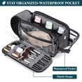 thumbnail image 3 of Neceser PAVILIA Travel Shaving Dopp Kit de piel sintética negro, 3 of 8