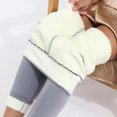 thumbnail image 7 of Lohuatrd Women Winter Leggings Thick Soft Plush Warm High Waist Skinny Solid Color Elastic Waist Stretchy Fabric Compression Cold-Resistant Lady Trousers, 7 of 7