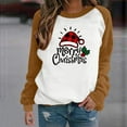 thumbnail image 2 of Odeerbi Christmas Crewneck Sweatshirts For Women 2025 Fashion Print Pullover Tops Long Sleeve Comfortable Blouse Khaki, 2 of 6
