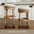 thumbnail image 6 of Open Box Maven Lane Pullman Bar Stool, Weathered Oak, Counter Height (2 Pack), 6 of 6