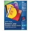 Avery Inkjet CD/DVD Jewel Case Inserts Matte White 20/Pack 8693