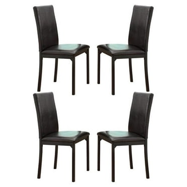 Pemberly Row 19" Contemporary Metal Dining Room Chair in Black (Set of 4)