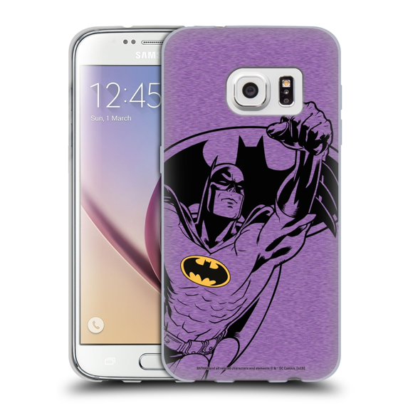 Head Case Designs Officially Licensed Batman DC Comics Logos Purple Soft Gel Case Compatible with Samsung Galaxy S7