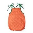 thumbnail image 6 of Cjfdfy Newborn Baby Girl Boy Halloween Outfit Infant Baby Girls Boys Halloween Pumpkin Costume Fall Clothes Bubble Romper Overalls Pumpkin Face Print Tie-Up Sleeveless Cosplay Jumpsuit Playsuit, 6 of 9