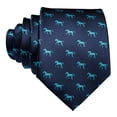 thumbnail image 4 of Juego de corbatas Barry.Wang de seda con forma de caballo azul, 8,5 cm x 150 cm, 4 of 5