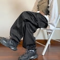 thumbnail image 3 of Men's Pants Elastic Waist Hip Hop Streetwear Fashion Jogger Harem Trousers Man Casual Sweatpants Male Pants Black, 3 of 6