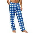 thumbnail image 6 of Zimjoy Mens Plaid Sleep Pant Elastic Waist Cozy Flannel Pajama Pants Lightweight Drawstring Soft Pj Pants Casual Warm Sleepwear Sleep Bottom with Pockets, Light Blue 2XL, 6 of 6
