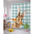 thumbnail image 5 of Easter Shower Curtain Bunny Rabbit Carrot Shower Curtains for Bathroom Decor Water Color Stripe Bath Curtains Sets for Spring Easter Bathroom Decor Fabric Waterproof Small Stall 36" X 72", 5 of 6