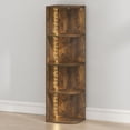 thumbnail image 5 of Furinno PASIR 4-Tier LED Open Corner Shelf Bookcase 9.3 x 12 x 41.4. Amber Pine, 5 of 5