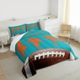 thumbnail image 3 of jejeloiu Football Games Full Size Comforter Sets,American Rugby Ball Bedding Sets For Ball Gamer Reversible 3pcs, 3 of 8