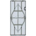 thumbnail image 2 of 5-Foot Height Adjustable Bi-Fold Granite White Plastic Banquet and Event Folding Table with Carrying Handle$$Furniture, 2 of 5
