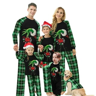 Hillban Family Matching Christmas Pajamas Set Black White Plaid