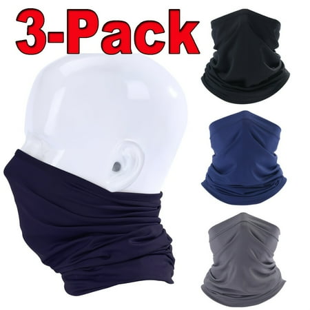 3PCs outdoor sport neck gaiter face mask scarf reusable breathable Sun & wind-proof balaclava hat for skiing fishing hiking cycling