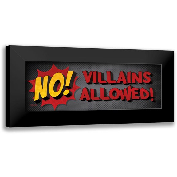 Rader, Lauren 14x7 Black Modern Framed Museum Art Print Titled - No Villains Allowed!
