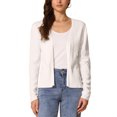 thumbnail image 1 of Suéter cárdigan casual INSPIRE CHIC para mujer, de frente abierto, de manga larga, con peplum, tejido, color blanco, 1 of 6
