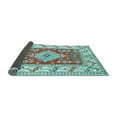 thumbnail image 2 of Ahgly Company Indoor Square Geometric Light Blue Traditional Area Rugs, 5' Square, 2 of 4