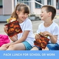 thumbnail image 6 of 3 Size Reusable Food Storage Bags Set Airtight Zipper Closure Lunch Snacks Travel Organizer Pumpkins with Carved Faces, 6 of 8
