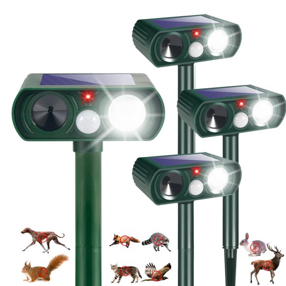 Repelente de animales JahyElec solar ultrasónico con sensor de movimiento