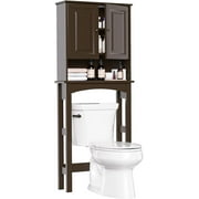 HOZO Over The Toilet Storage Cabinet with Motion Sensor LED Light, Double Door Bathroom Essentials Storage Organizer Space-Saving Toilet Rack with Buffering Hinges, Adjustable Shelf - Expresso